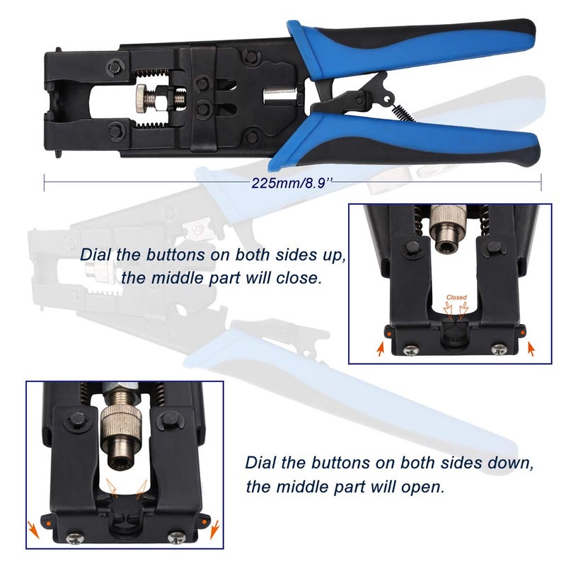Delgada Multifunctional Coax Compression Connector Crimper Kit with 20 F Connectors and BNC Compression Tool for RG59 RG6 RCA TV Cable Repair - Image 4